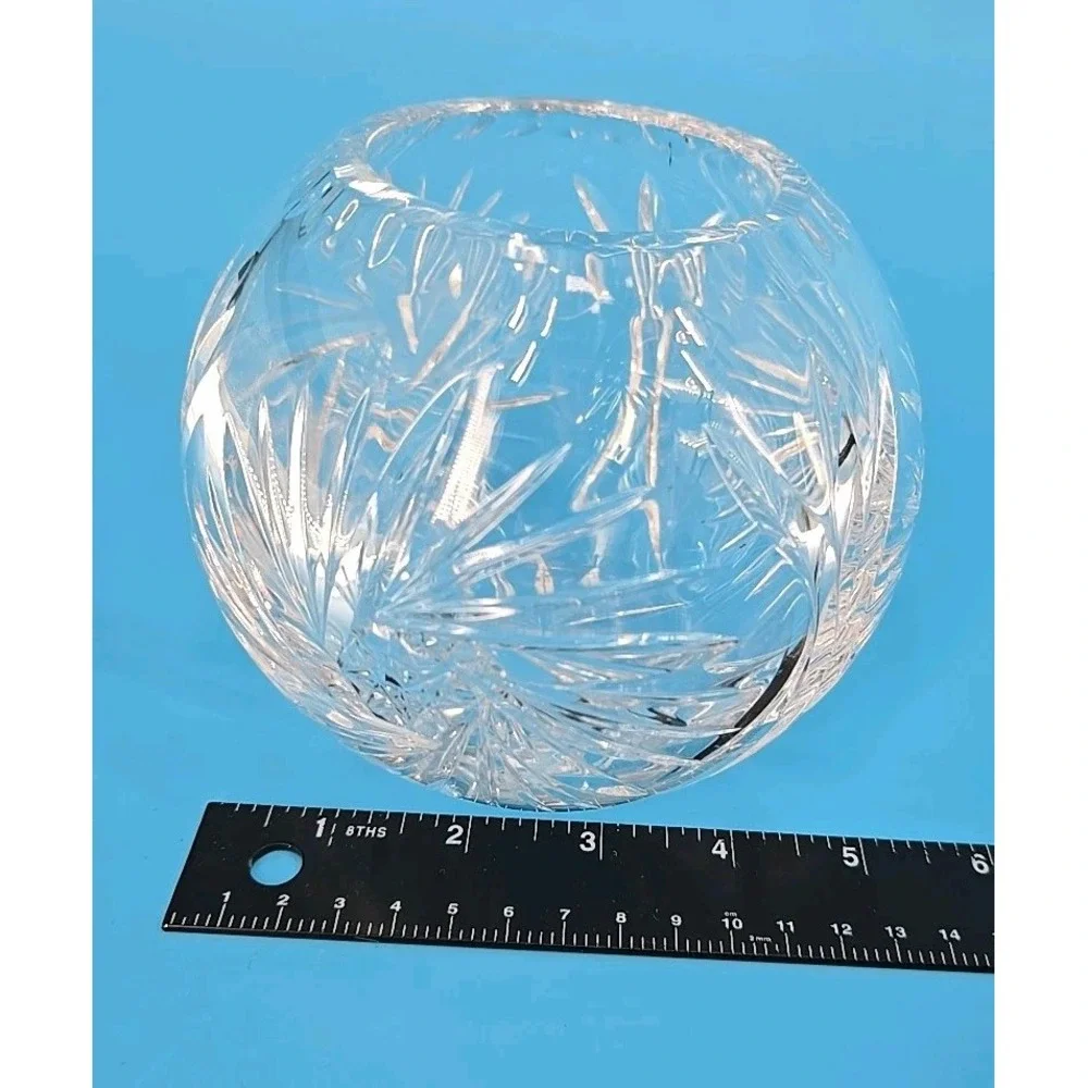 VINTAGE Crystal Rose Bowl Cut 12‎ pointed Star ~ 5